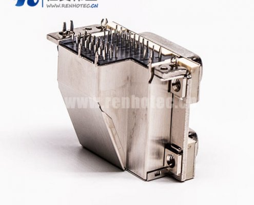 DVI 24 1与24 5针双胞胎白胶弯式鱼叉脚母头接PCB板连接器