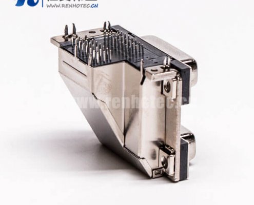 DVI24+1连接器双胞胎母头弯式鱼叉插PCB板连接器
