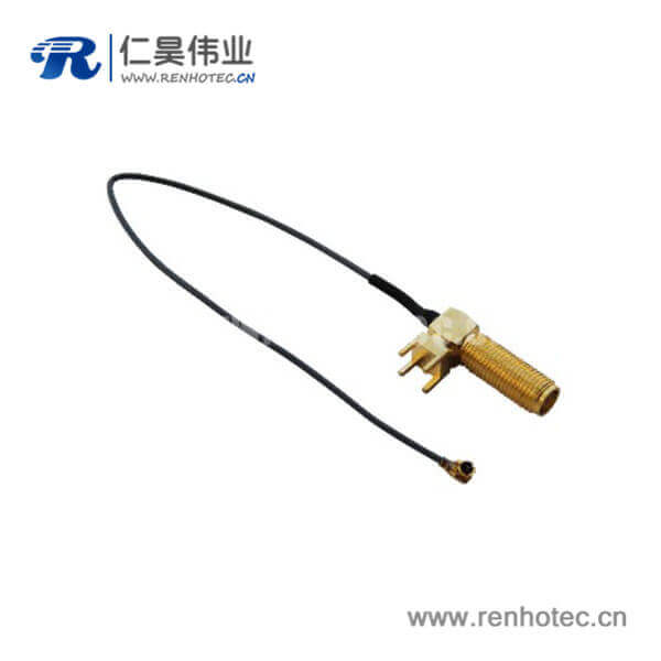 sma弯插镀金射频同轴线材接ipex