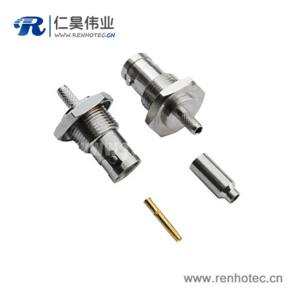 EB-001-0067 BNC压接直式母头锌合金接线射频同轴连接器