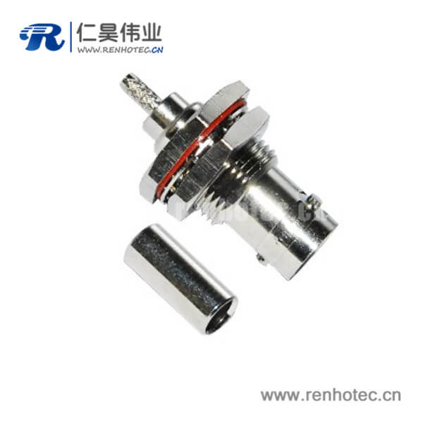 EB-001-0068 压接型BNC电连接器防水直式穿墙射频同轴接线