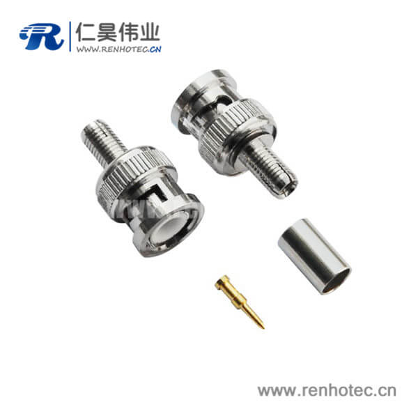 EB-001-0071 压接式BNC接线射频连接器直式公头