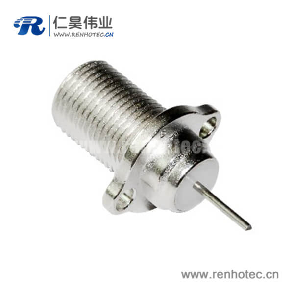 RHT-611-0025 f头射频同轴连接器2孔法兰直式穿墙面板安装