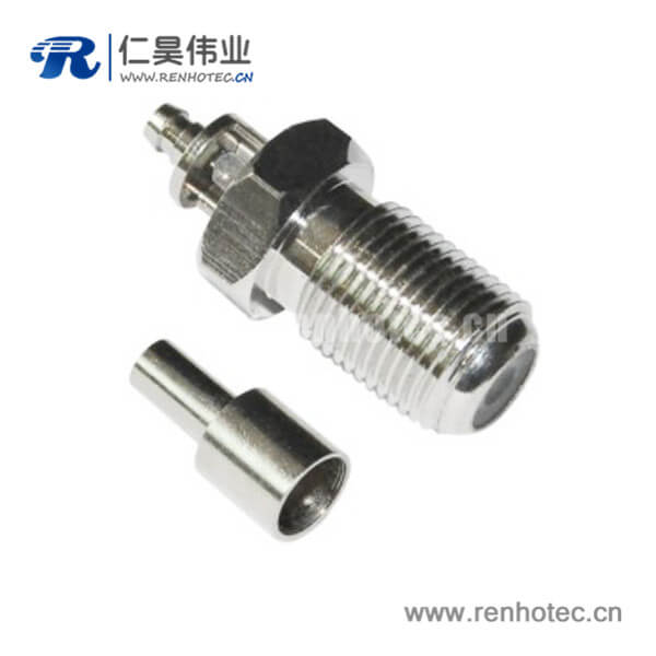 RHT-611-0028 f头直通连接器直式压接式母头同轴线缆