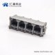 rj11座6P2C连接器1x4插板式接PCB板塑胶外壳