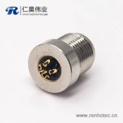 M8 6芯连接器A型前锁插座直式母头圆形连接器焊线