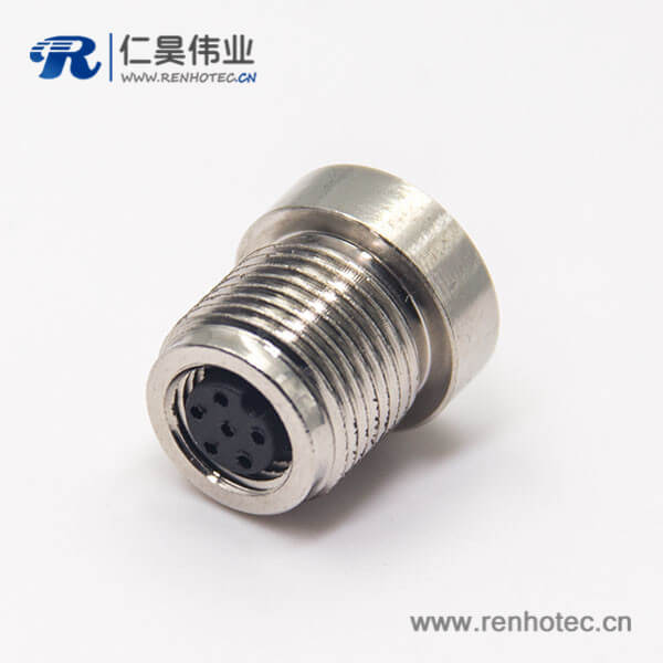M8 6芯连接器A型前锁插座直式母头圆形连接器焊线 M8 6芯连接器A型前锁插座直式母头圆形连接器焊线