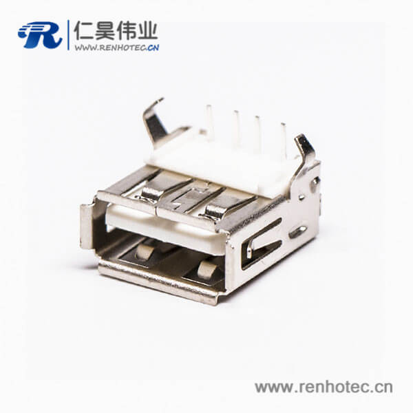 弯脚usb90度弯式母头连接器插孔接PCB板