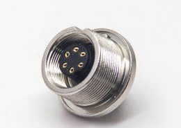 6芯防水连接器M9母头直式前锁穿墙面板安装