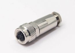 金属圆形连接器M9直式母头带屏蔽6芯金属组装接头