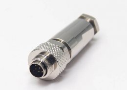 金属连接器M9公头直式8芯组装接头