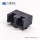 rj11双口1*2弯式6p2c模块化连接器黑色全塑外壳插板