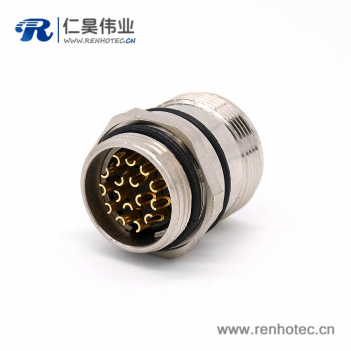 工业连接器插座 M623 16芯 直式板端接线公插座