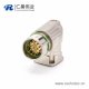 工业防水插座 16芯弯式公头四孔法兰连接器