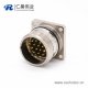 19芯插座 M623 直式接线方型四孔法兰公头连接器