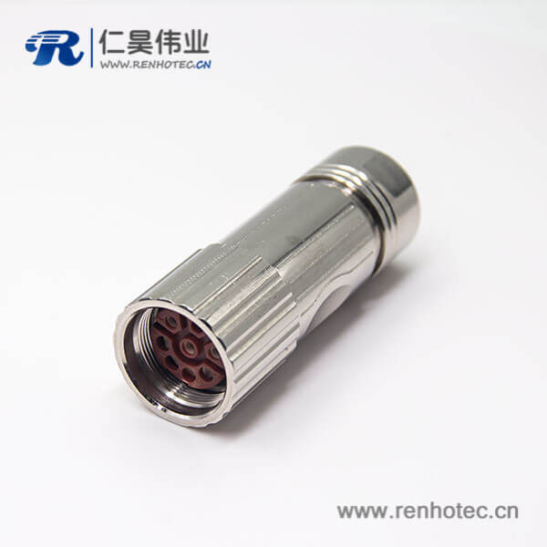 编码器m23连接器8芯电缆插头直式母头传感器连接器