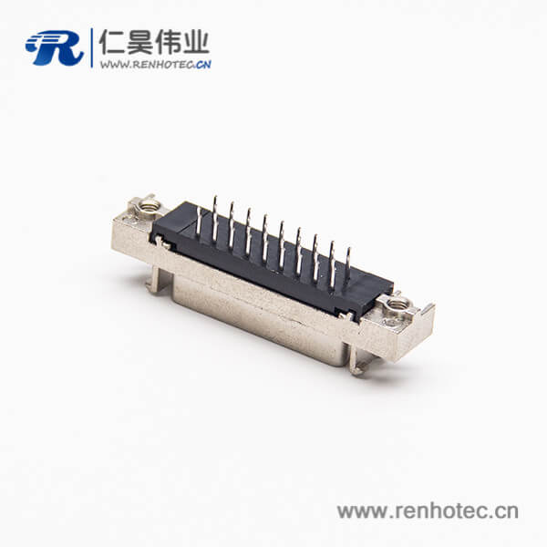 直式SCSI连接器180度母头铆锁连接插PCB板 直式SCSI连接器180度母头铆锁连接插PCB板