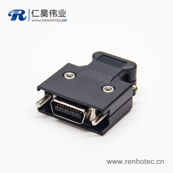 scsi连接器20p公头MDR黑色塑料外壳螺丝式焊接接线 scsi连接器20p公头MDR黑色塑料外壳螺丝式焊接接线