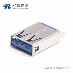 usb母座3.0不带卷边蓝胶1U'13.5mmLCP