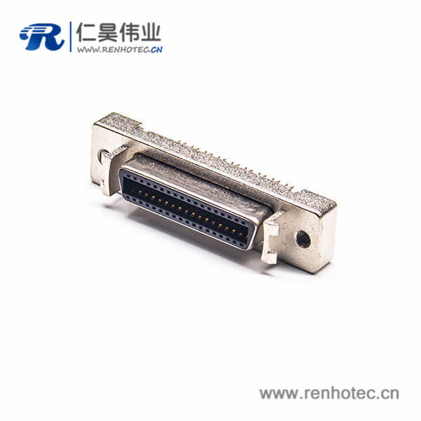 SCSI接头HPCN型36芯直式母头连接器刺破式卡钩按键安装 SCSI接头HPCN型36芯直式母头连接器刺破式卡钩按键安装
