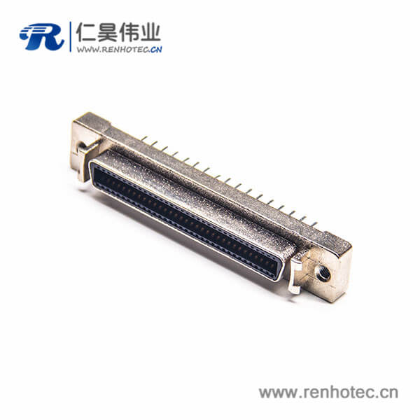 SCSI母头HPCN直式50芯插板插座连接器