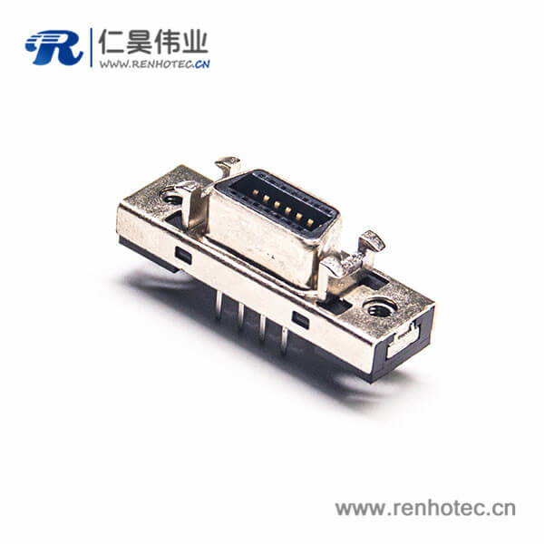 SCSI14HPCN芯直式母头焊接连接器插座插板