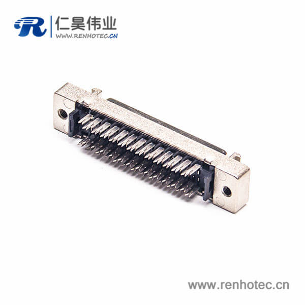 SCSI50P连接器HPDB母头50芯直式刺破式面板安装螺丝锁紧式插座 SCSI50P连接器HPDB母头50芯直式刺破式面板安装螺丝锁紧式插座