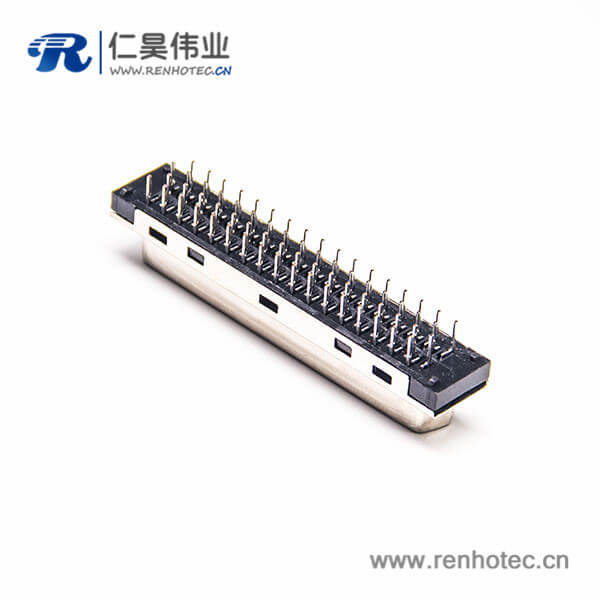 SCSI连接器 68PIN直式HPDB母头插板PCB板安装 SCSI连接器 68PIN直式HPDB母头插板PCB板安装