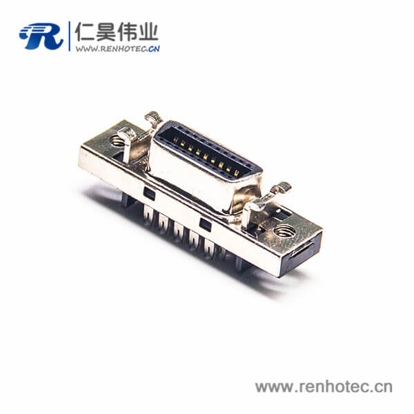 SCSI板对板连接器HPCN直式14芯刺破式面板安装母头插座