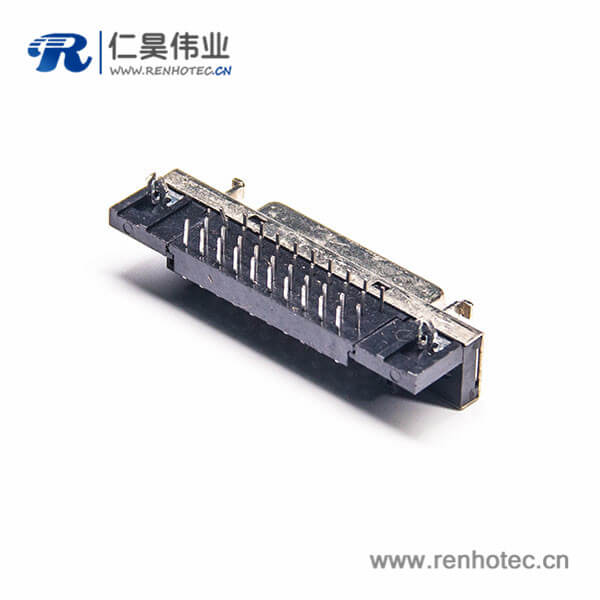 SCSI母连接器40芯母头弯式HPDB插板PCB板安装 SCSI母连接器40芯母头弯式HPDB插板PCB板安装