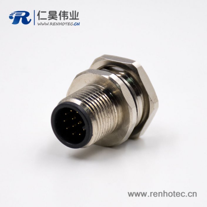 M1212芯板端插座A扣直式公头接线焊接式后锁板连接器 M1212芯板端插座A扣直式公头接线焊接式后锁板连接器