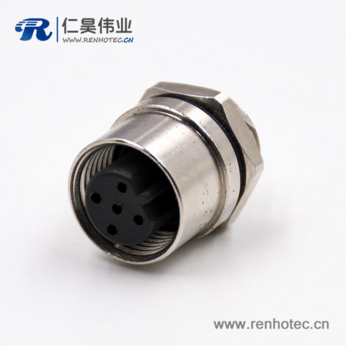 M125芯B型母头直式板端插座接线后锁板焊接式连接器 M125芯B型母头直式板端插座接线后锁板焊接式连接器