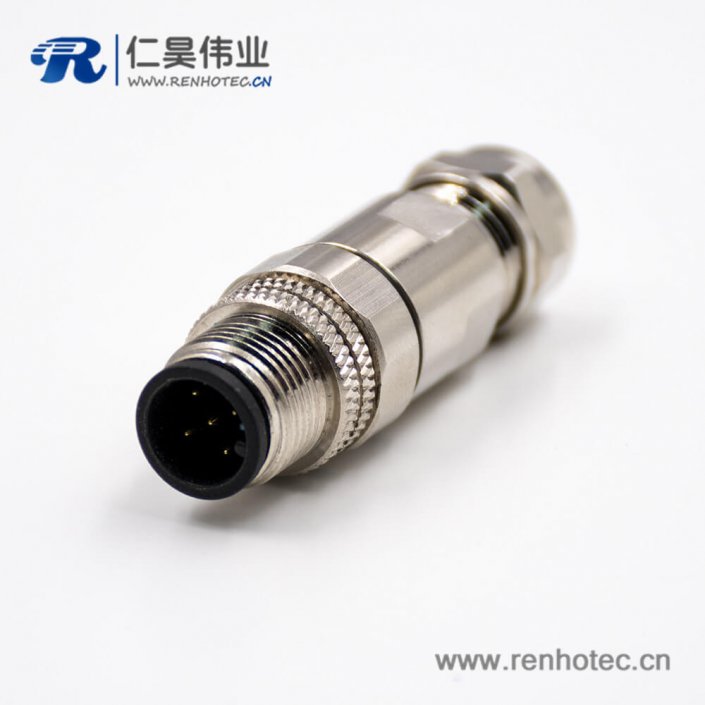 M12接头5芯A扣公头直式带屏蔽接线螺丝锁线组装接头传感器连接器 M12接头5芯A扣公头直式带屏蔽接线螺丝锁线组装接头传感器连接器