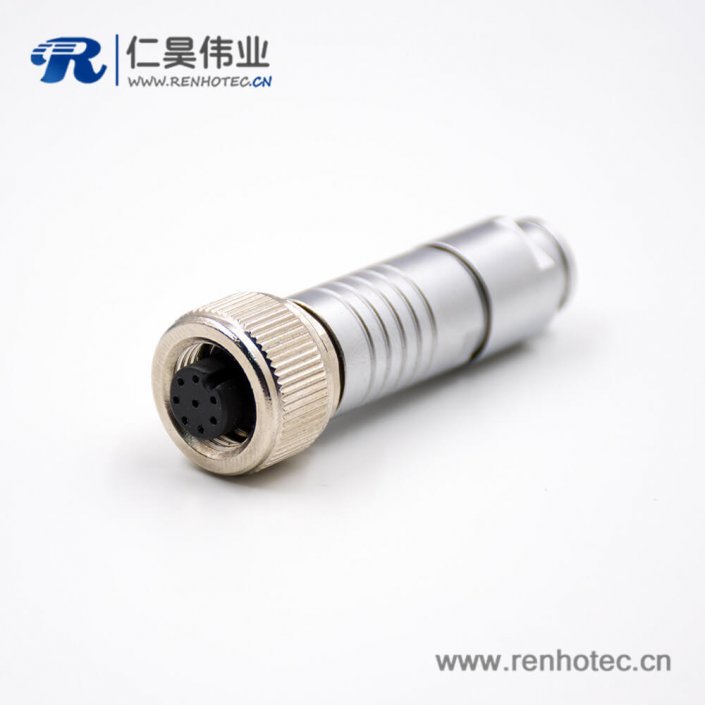 M12母插头8芯A扣母头防水180°组装接头接线连接器带屏蔽 M12母插头8芯A扣母头防水180°组装接头接线连接器带屏蔽