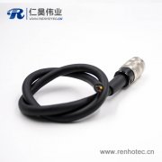 M16连接器6芯A扣母头直式线束接线焊接注塑成型传感器