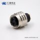 M12传感器连接器注塑组装接头直式焊线式A扣4芯公头不带屏蔽