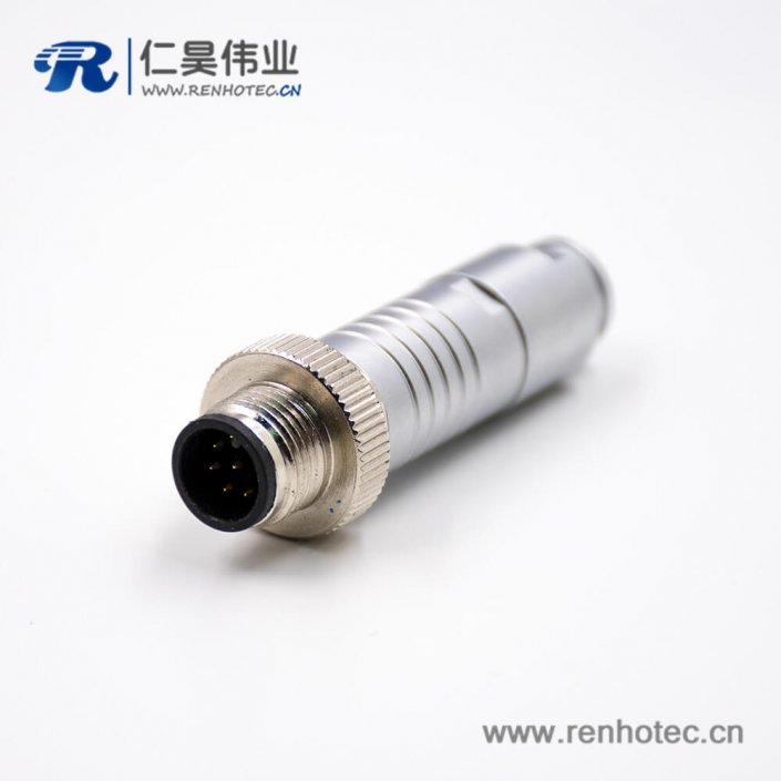 8芯M12防水插头A扣组装接头直式防水接线连接器带屏蔽 8芯M12防水插头A扣组装接头直式防水接线连接器带屏蔽