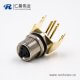 M8连接器母头4芯板端插座弯式前锁板接PCB板传感器