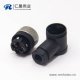 m12组装式90°母弯头4针防水插头接线母头工业连接器