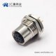 m12连接器pcb直式母头5芯前锁板航空防水插座