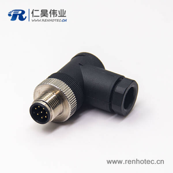 m12 传感器接线插头组装式接线弯式公头 m12 传感器接线插头组装式接线弯式公头
