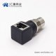 m12插座转rj45连接器m12A型母头转RJ45弯式插座