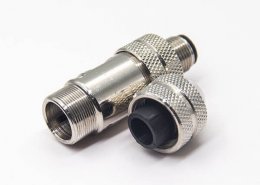 m12全金属屏蔽连接器直公头4pin组装式航空防水插头连接器