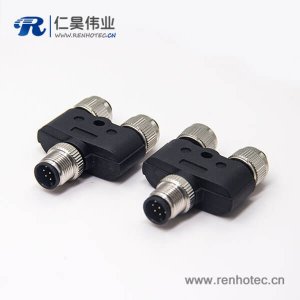 m12螺纹转接头一公转两母8pinY型