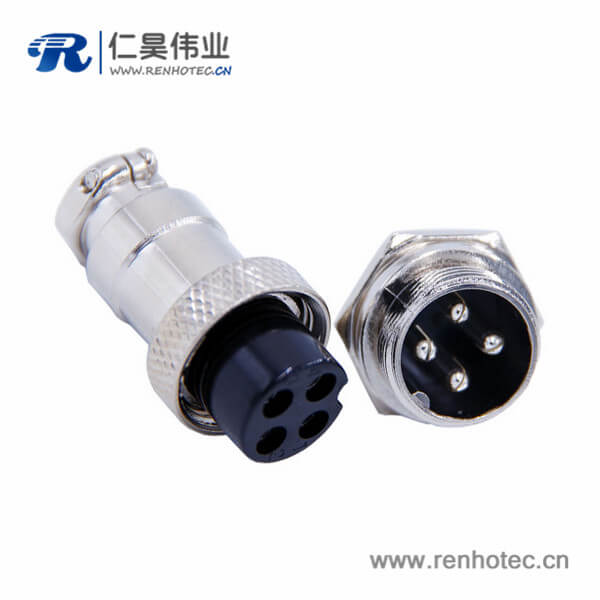 GX16 4芯航空连接器直式电缆式母头公座