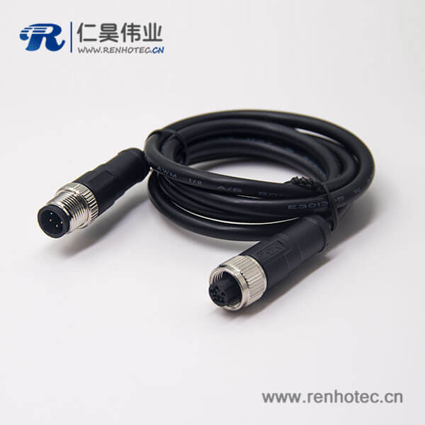 c型螺纹m12 5芯直式电缆公对母插头不带屏蔽传感器1M AWG22 c型螺纹m12 5芯直式电缆公对母插头不带屏蔽传感器1M AWG22