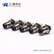 3芯防水圆形连接器后锁板插板式m8公头