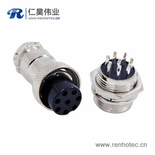 GX16 8芯航空连接器直式公母连接器