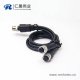 m12航空电缆插头A编码5芯一公转两母成型式注塑线50CM AWG22不带屏蔽