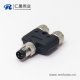 m8 y型连接器一公转两母4pin转接头